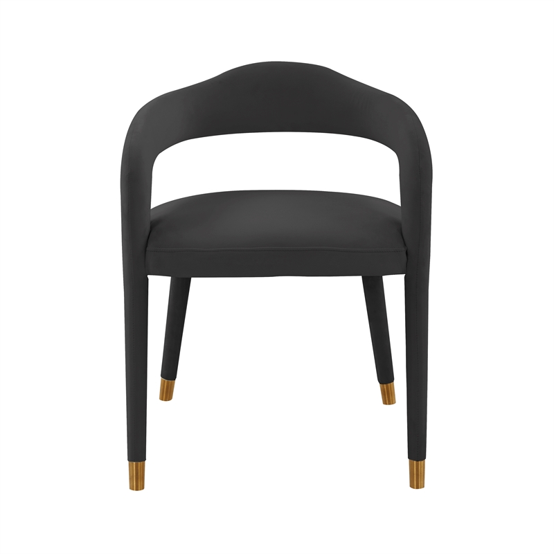 Pemberly Row Transitional Black Velvet Dining Chair - 22.1