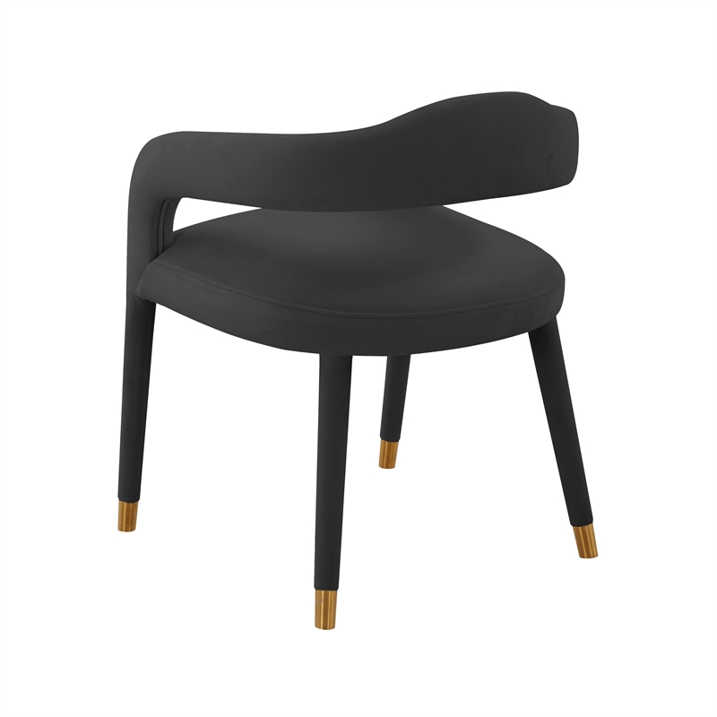 Pemberly Row Transitional Black Velvet Dining Chair - 22.1