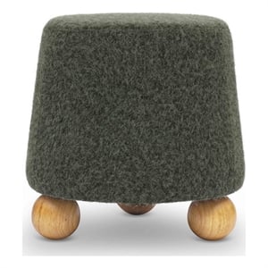 Pemberly Row Forest Green Loose Mohair Ottoman - 47.5&quotW x 47.5&quotD x 28.8&quotH