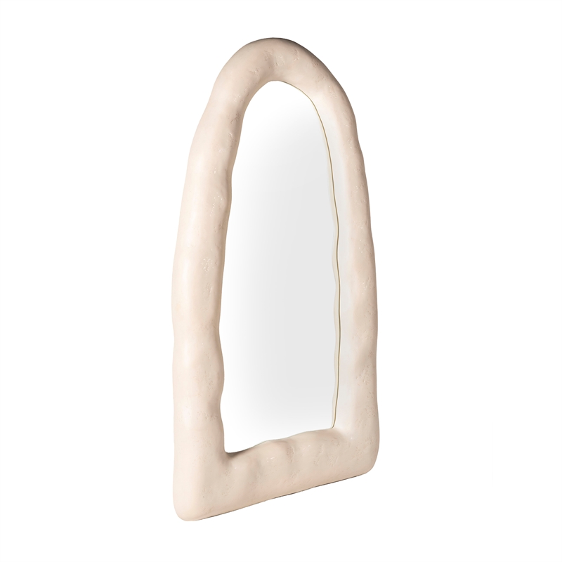 Pemberly Row Cream Textured Small Floor Mirror - 31.8