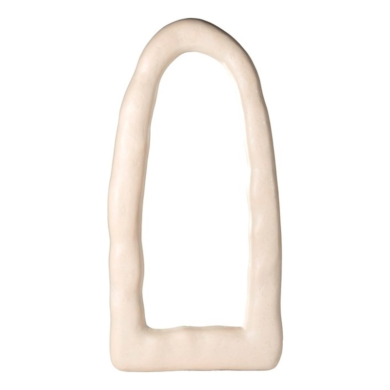 Pemberly Row Cream Textured Small Floor Mirror - 31.8