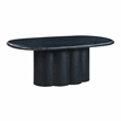 Pemberly Row Oval Faux Plaster & Stone Dining Table in Black