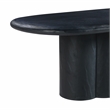 Pemberly Row Oval Faux Plaster & Stone Dining Table in Black