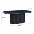 Pemberly Row Oval Faux Plaster & Stone Dining Table in Black