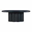 Pemberly Row Oval Faux Plaster & Stone Dining Table in Black