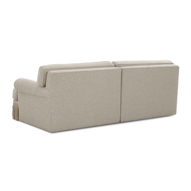 Pemberly Row Contemporary Cream Boucle Upholstered Modular Sofa