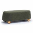 Pemberly Row Contemporary Forest Green Loose Mohair Large Ottoman