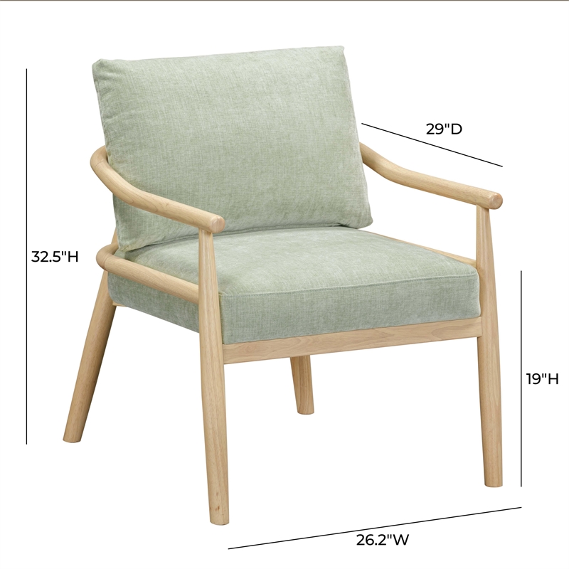 Pemberley Row Chenille Velvet Mint Green Accent Chair 26.2