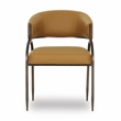 Pemberly Row Contemporary Upholstered Tan Vegan Leather Dining Chair