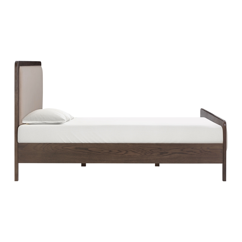 Pemberly Row Contemporary Taupe Velvet King Bed - 79.9