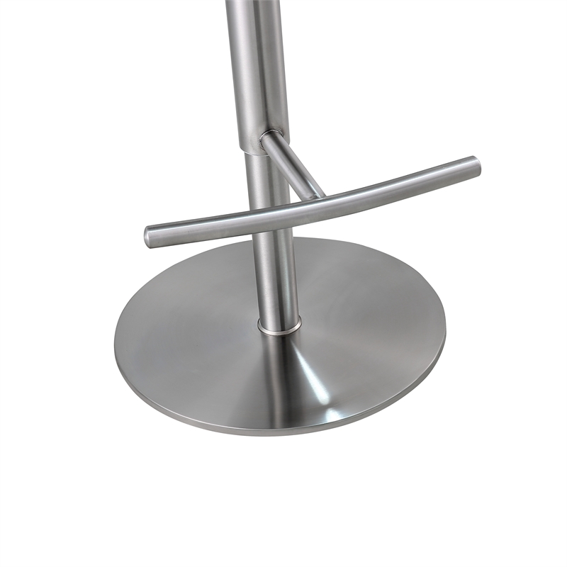 Pemberly Row Transitional Sea Foam Green and Silver Adjustable Stool