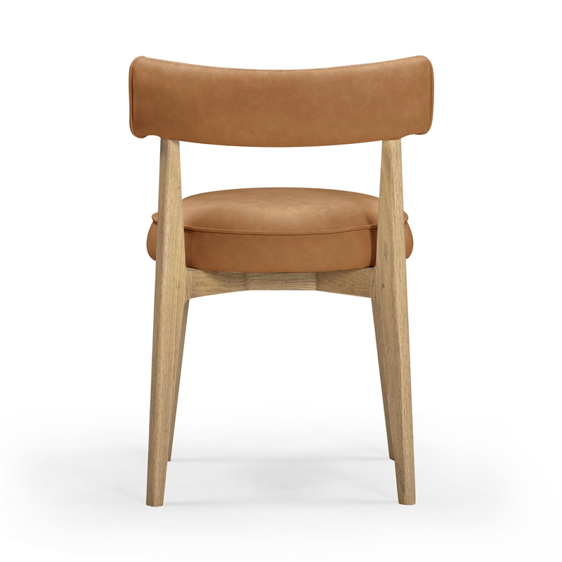 Pemberly Row Saddle Brown Performance Vegan Leather Dining Chair