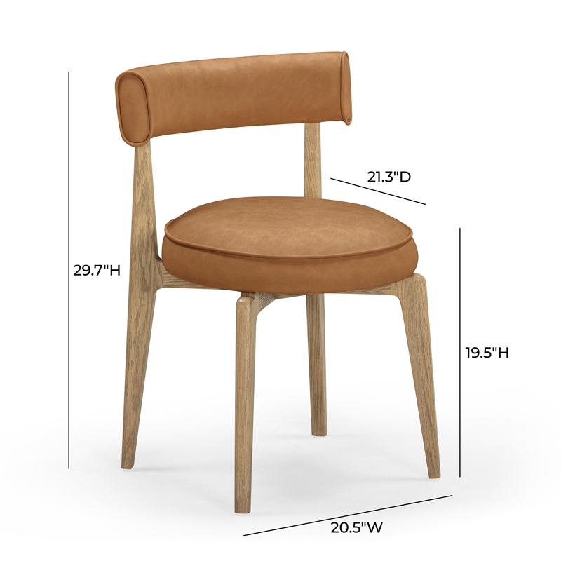 Pemberly Row Saddle Brown Performance Vegan Leather Dining Chair
