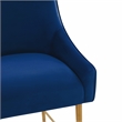 Pemberly Row Transitional Navy Velvet Counter Stool - Gold Legs