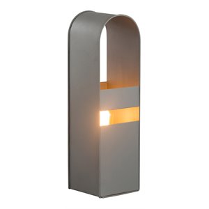 Pemberly Row 18&quotH Tall Transitional Metal Table Lamp in Gray