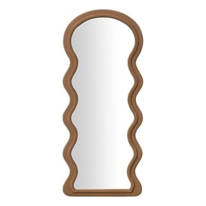 Pemberly Row Handmade Contemporary Cinnamon Velvet 70&quot Floor Mirror