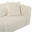 Pemberly Row Fluffy Oversized Corduroy Fabric Modular Sofa in Cream