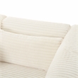 Pemberly Row Fluffy Oversized Corduroy Fabric Modular Sofa in Cream