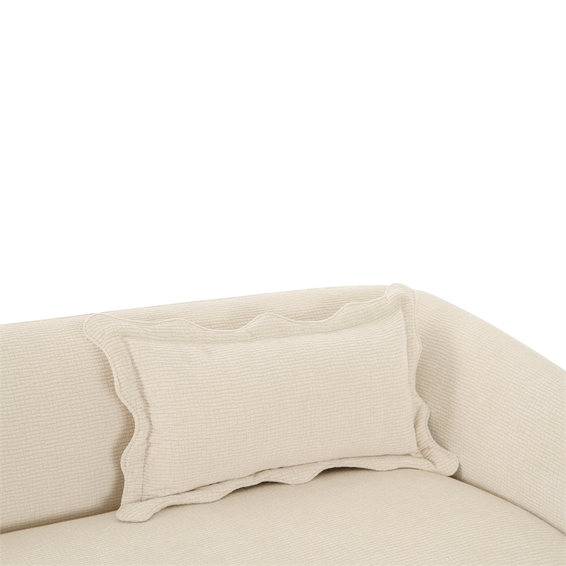 Pemberly Row Modern Transitional Sandstone Textured Fabric Sofa