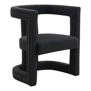 Pemberly Row Transitional Black Boucle Accent Chair - 31&quotH x 26&quotW x 23.4&quotD