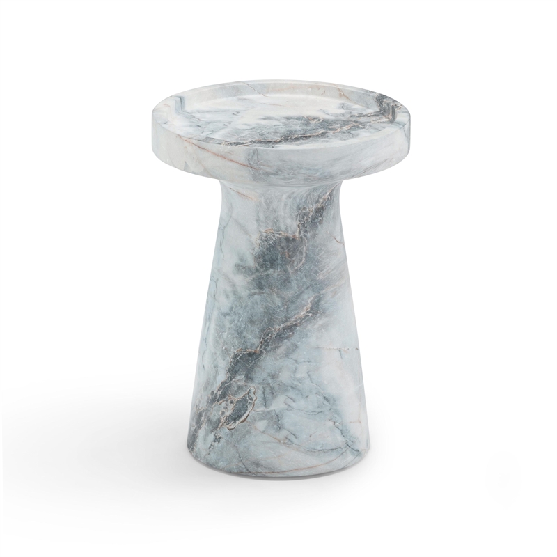 Pemberly Row Contemporary Marble Indoor / Outdoor Side Table