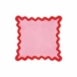 Pemberly Row Scalloped Edge Rust and Pink Linen Throw Pillow