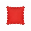 Pemberly Row Scalloped Edge Rust and Pink Linen Throw Pillow