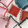 Pemberly Row Scalloped Edge Rust and Pink Linen Throw Pillow