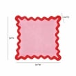 Pemberly Row Scalloped Edge Rust and Pink Linen Throw Pillow