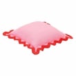 Pemberly Row Scalloped Edge Rust and Pink Linen Throw Pillow