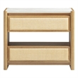 Pemberly Row Contemporary Natural Oak 2-Drawer Nightstand - 26