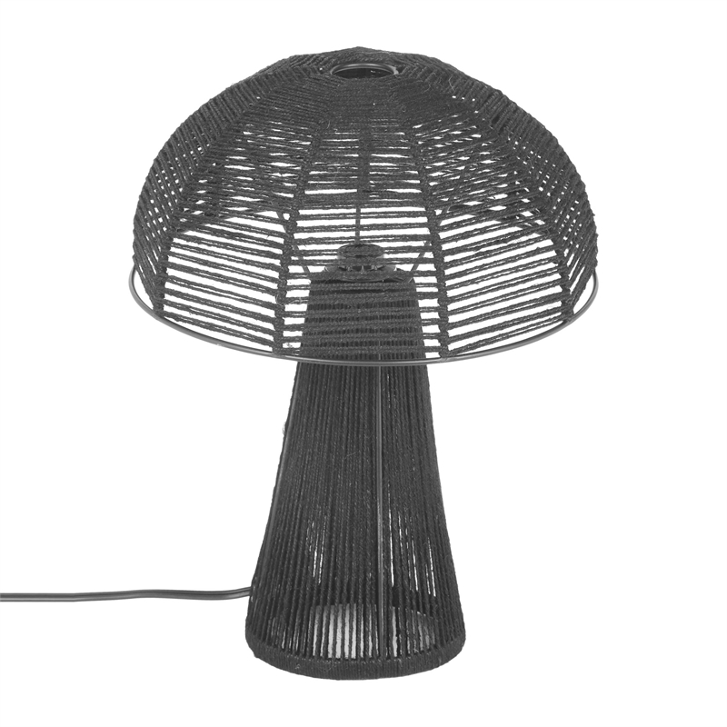 Pemberly Row Handmade Transitional Black Finish Jute Table Lamp