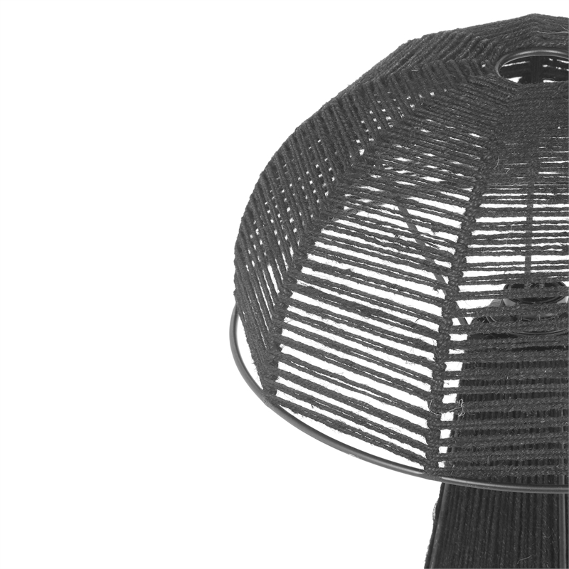 Pemberly Row Handmade Transitional Black Finish Jute Table Lamp
