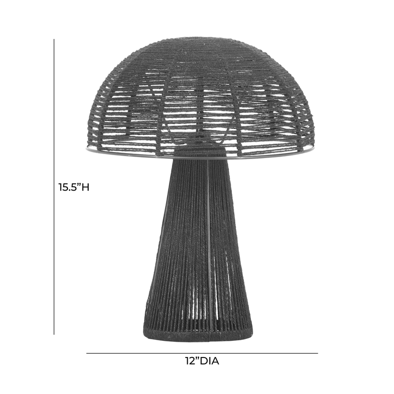 Pemberly Row Handmade Transitional Black Finish Jute Table Lamp