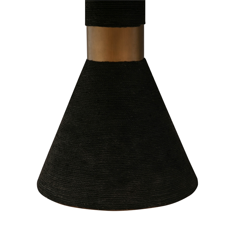 Pemberly Row Transitional Black Rope Wooden Rectangular Table