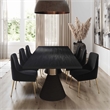 Pemberly Row Transitional Black Rope Wooden Rectangular Table