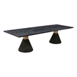 Pemberly Row Transitional Black Rope Wooden Rectangular Table