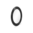 Pemberly Row Contemporary Black Finish Rattan Round Wall Mirror