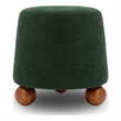 Pemberly Row Contemporary Upholstered Forest Green Boucle Stool
