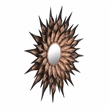 Pemberly Row Sunflower Antique Brass Round Iron Metal Wall Mirror