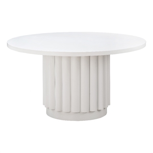 Pemberly Row Transitional 55&quot White Round White Dining Table