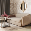 Pemberly Row Handmade Transitional Upholstered  Brown Velvet Sofa