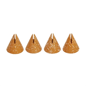 Pemberly Row Speckled Terracotta Cone Card Holder - Set of 4