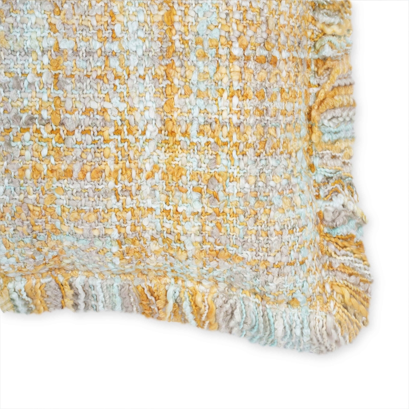 Pemberly Row Handmade Transitional Haystack Yellow Textured Fabric Cushion