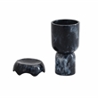 Pemberly Row Handmade Contemporary Black Swirl Resin Kiddush Cup