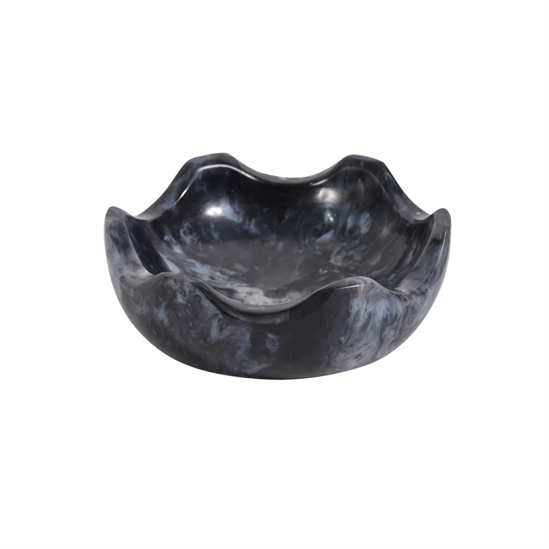 Pemberly Row Handmade Contemporary Black Swirl Resin Kiddush Cup