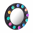 Pemberly Row Contemporary Rockstar Black Finish Round Metal Mirror