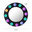 Pemberly Row Contemporary Rockstar Black Finish Round Metal Mirror