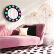 Pemberly Row Contemporary Rockstar Black Finish Round Metal Mirror