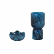 Pemberly Row Handmade Contemporary Blue Swirl Resin Kiddush Cup